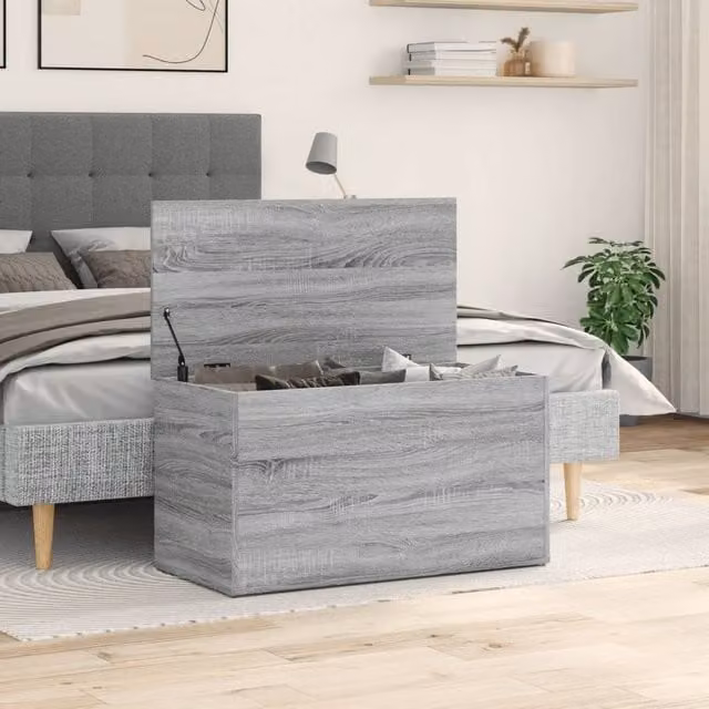Berkfield Home Grey Sonoma Storage Chest W/D/H: 84 x 42 x 46 cm