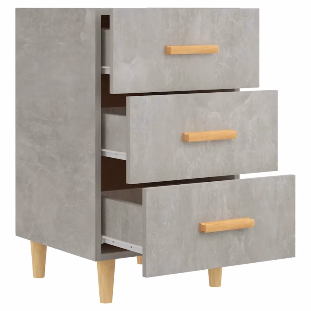 Berkfield Home Bedside Cabinet in Concrete Grey, W/D/H: 40 x 40 x 66 cm – 2