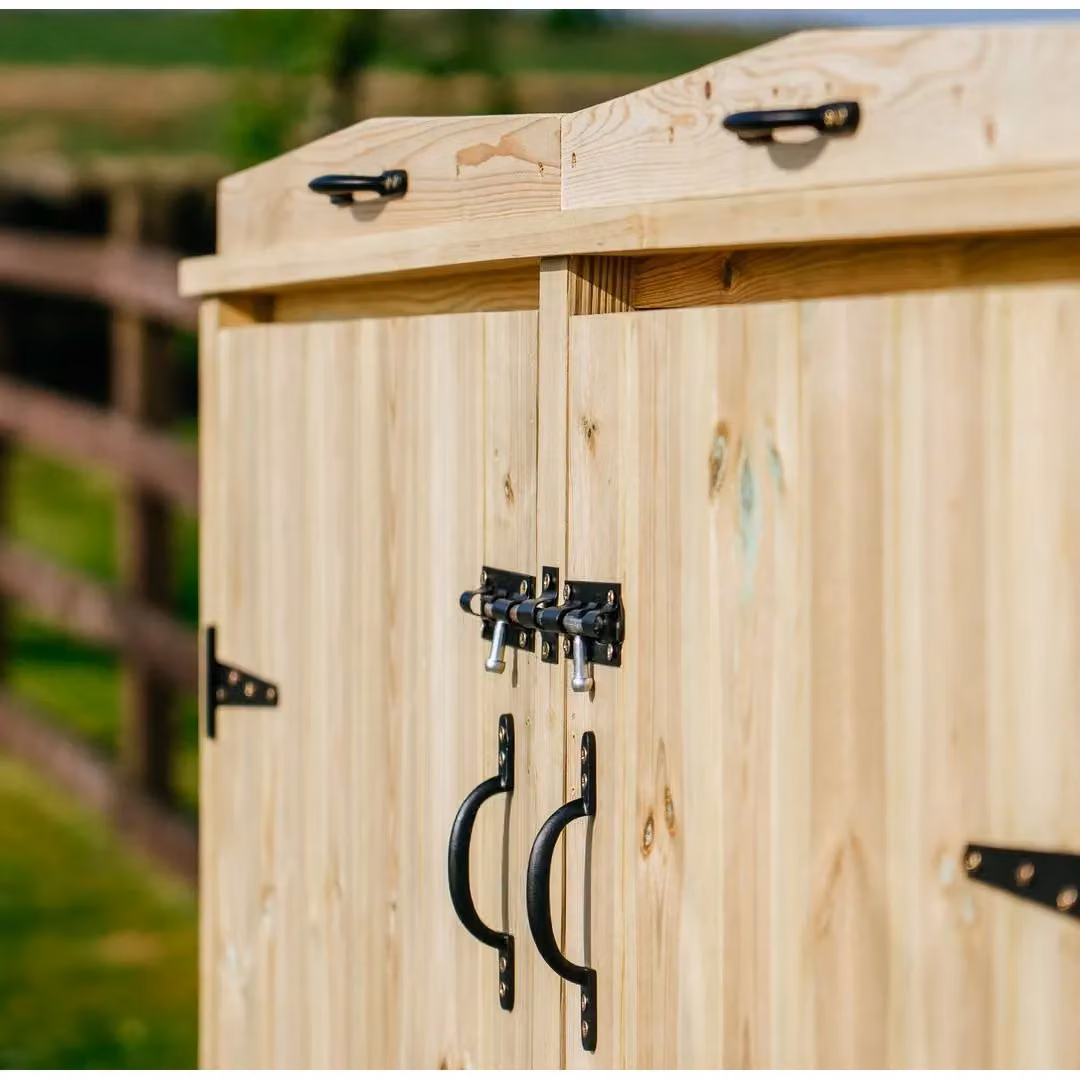 Buttercup Farm Chatburn Triple Wheelie Bin Store in Brown, fits 3 x 180L or 3 x 240L bins, W: 214.2 cm, D: 92.0 cm, H: 120.0 cm – 5