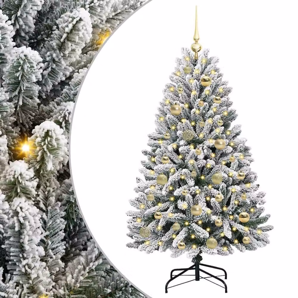 Berkfield Home Elegant Artificial Christmas Tree in Green and White, Height: 120 cm – 3