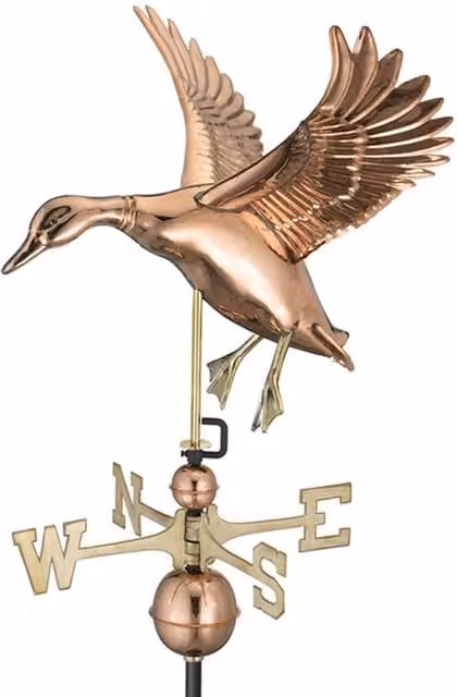 Good Directions Farmhouse Copper Landing Duck Weathervane in Bronze, H: 100 cm, W: 46 cm, L: 60 cm