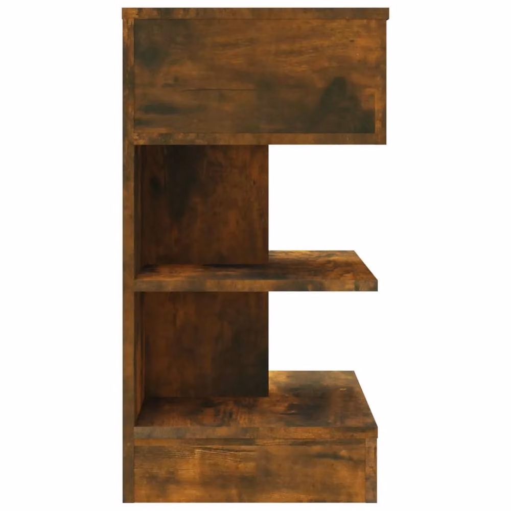 Berkfield Home Set of 2 Decorative Bedside Cabinets in Smoked Oak Brown, W/D/H: 40 x 35 x 65 cm – 5