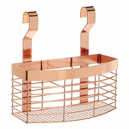 Orsina Hanging Metal Mesh Storage Basket with Shelf, Gold, W/D/H: 12 x 20 x 21 cm