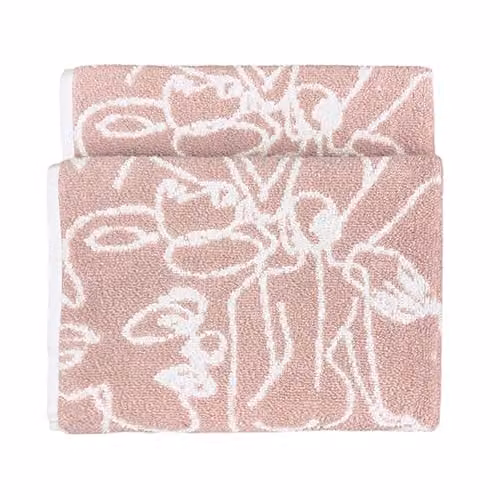 Riva Home Pink Cotton Terry Hand Towel with Border, 50 x 85 cm