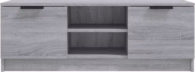 Berkfield Home Modern Grey Sonoma TV Cabinet in Engineered Wood W/D/H: 102 x 35 x 36.5 cm
