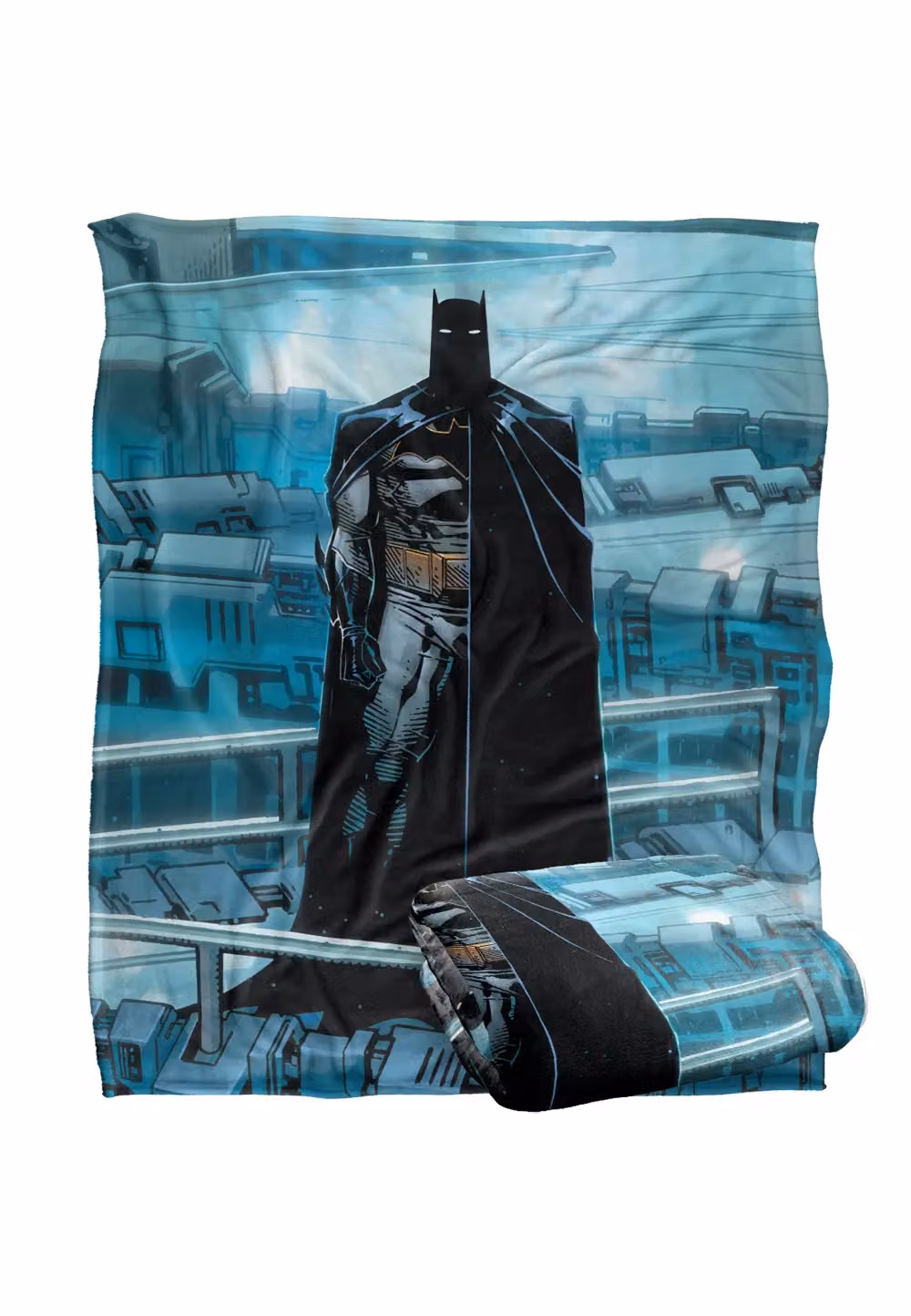 Batman Batcave Platform Silhouette Super Soft Fluffy Throw Blanket in White, W/D: 152 x 127 cm – 2