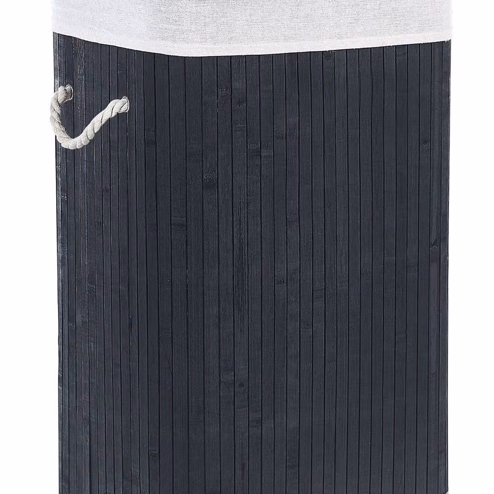 Wyld and Coco Black Bamboo Laundry Basket with Lid and Removable Washable Liner – 2
