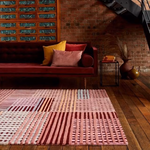 The Rug Shop UK Red and Multicolour Handmade Wool Modern Abstract Easy Care Area Rug W: 160 cm, L: 230 cm