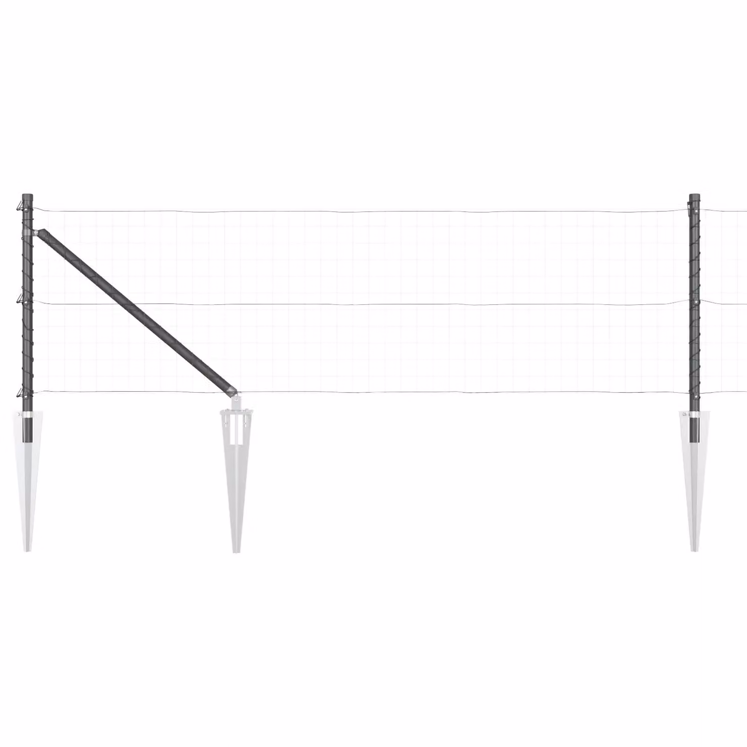Berkfield Home Galvanised Steel Fence Posts with Spike, Grey, 26 pcs, H: 120 cm, Diameter: 32 mm – 3