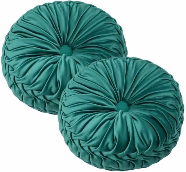 Kelvenix Green Round Pumpkin Cushions, 2-Piece Set, Diameter: 100 cm – 1