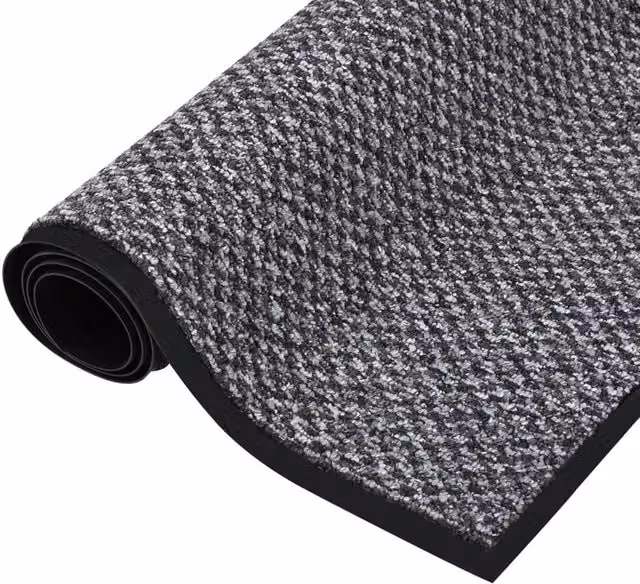 Berkfield Home Non-Slip Grey Rectangular Doormat W: 90 cm, D: 150 cm – 1