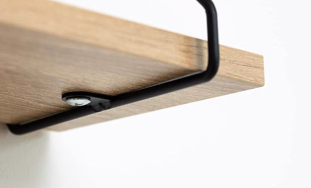 SPOT ON DEALZ Oak Floating Wall Shelf with Black Metal Frame, Width: 40 cm – 3