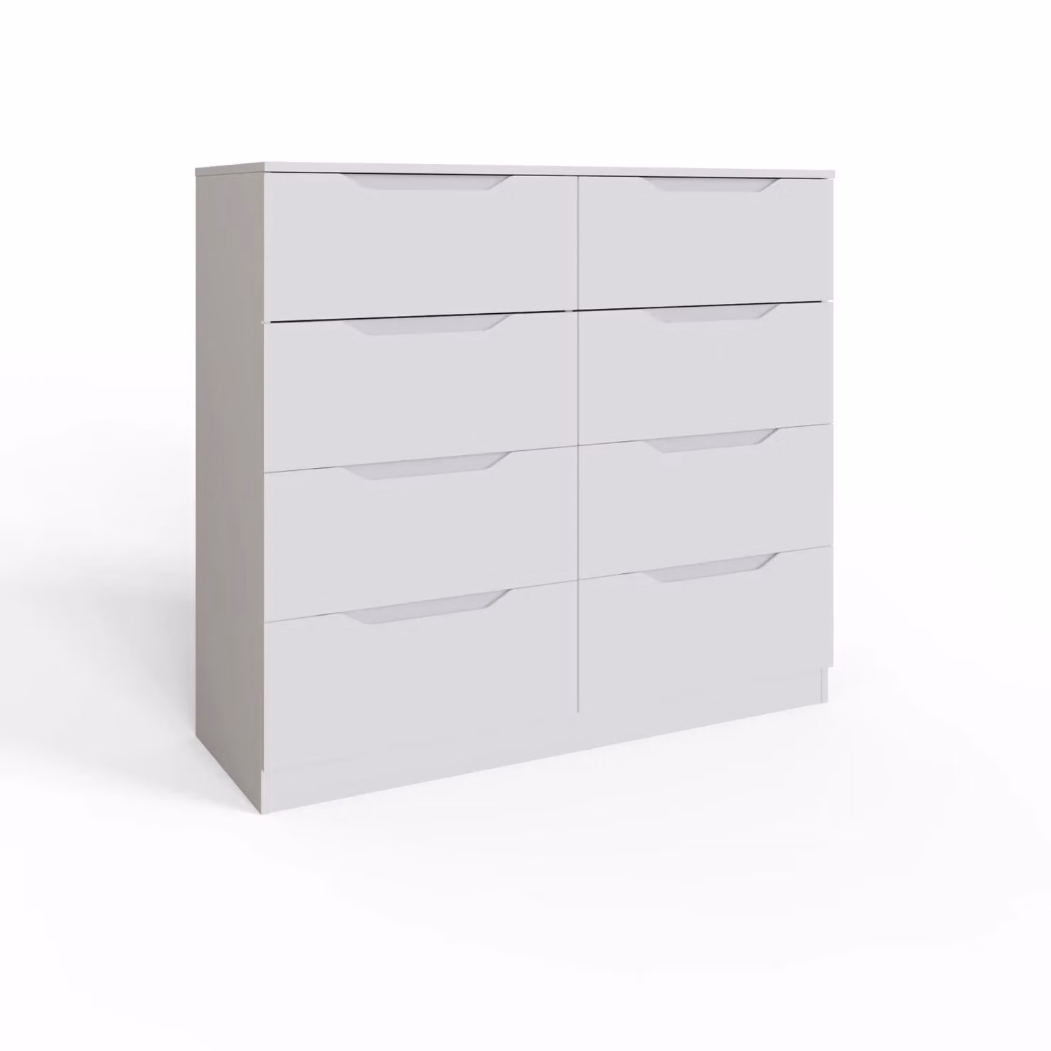 FWStyle Luno White 8 Drawer Chest of Drawers H 99 cm, W 110 cm, D 40 cm – 2