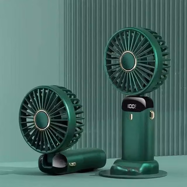 FLAVORA Green Mini Rechargeable Portable Handheld Fan