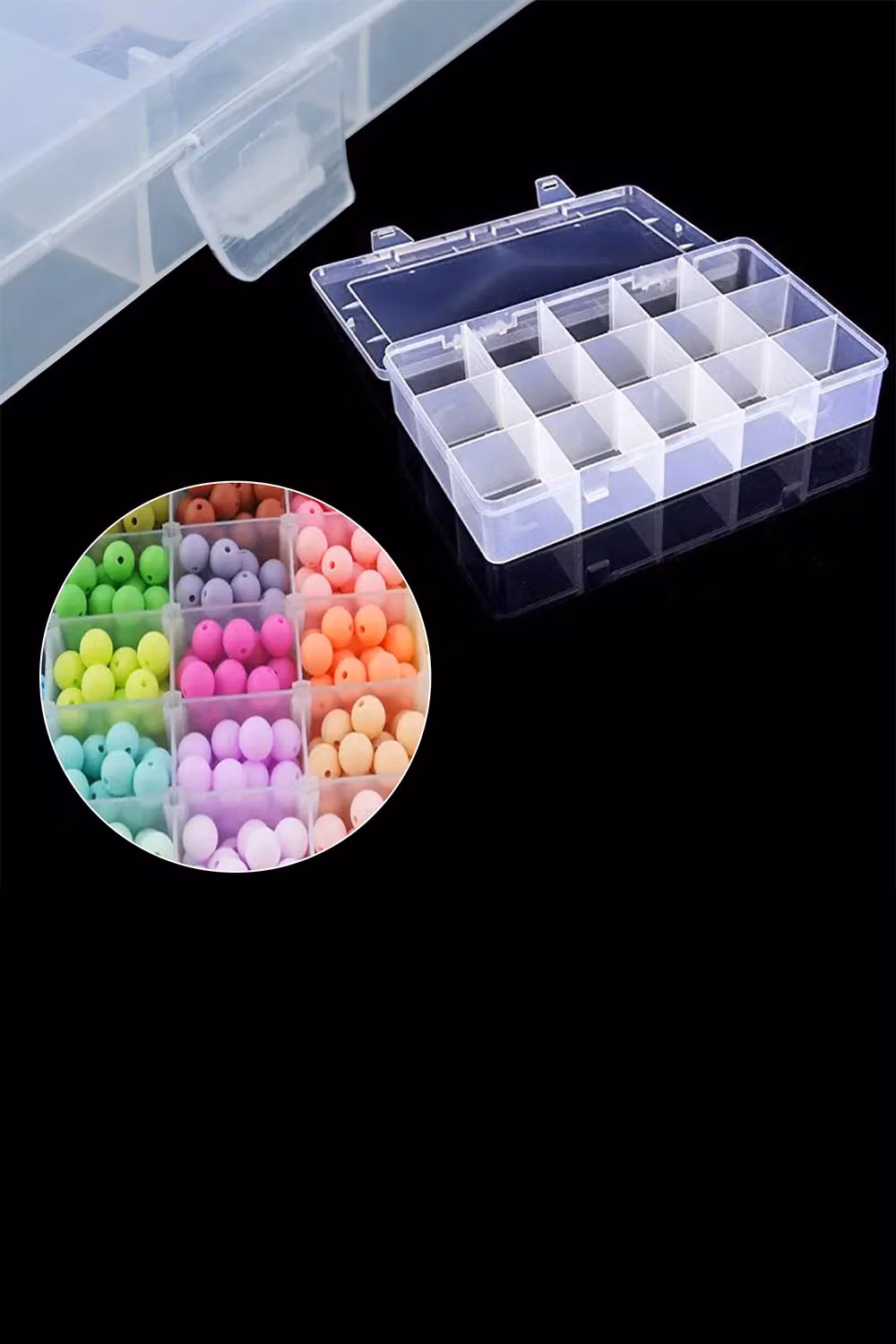 Neel Blue 15 Compartment Plastic Storage Box with Lid in Blue and Transparent – 5