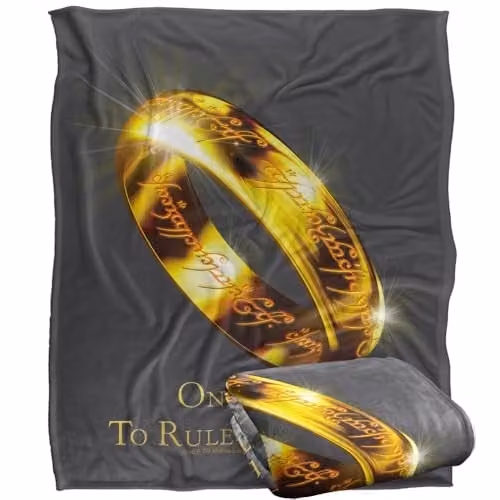 LOGOVISION Lord Of The Rings One Ring To Rule Them All Super Soft Fleece Throw Blanket, Multicolour, W: 152 cm, D: 127 cm – 1