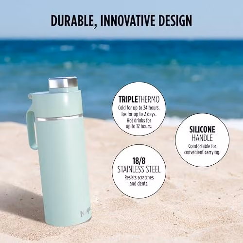 Ninja Thirsti Vacuum Insulated Stainless Steel Water Bottle and Flask with Leak-Proof Lid, Mint, 700 ml – 3