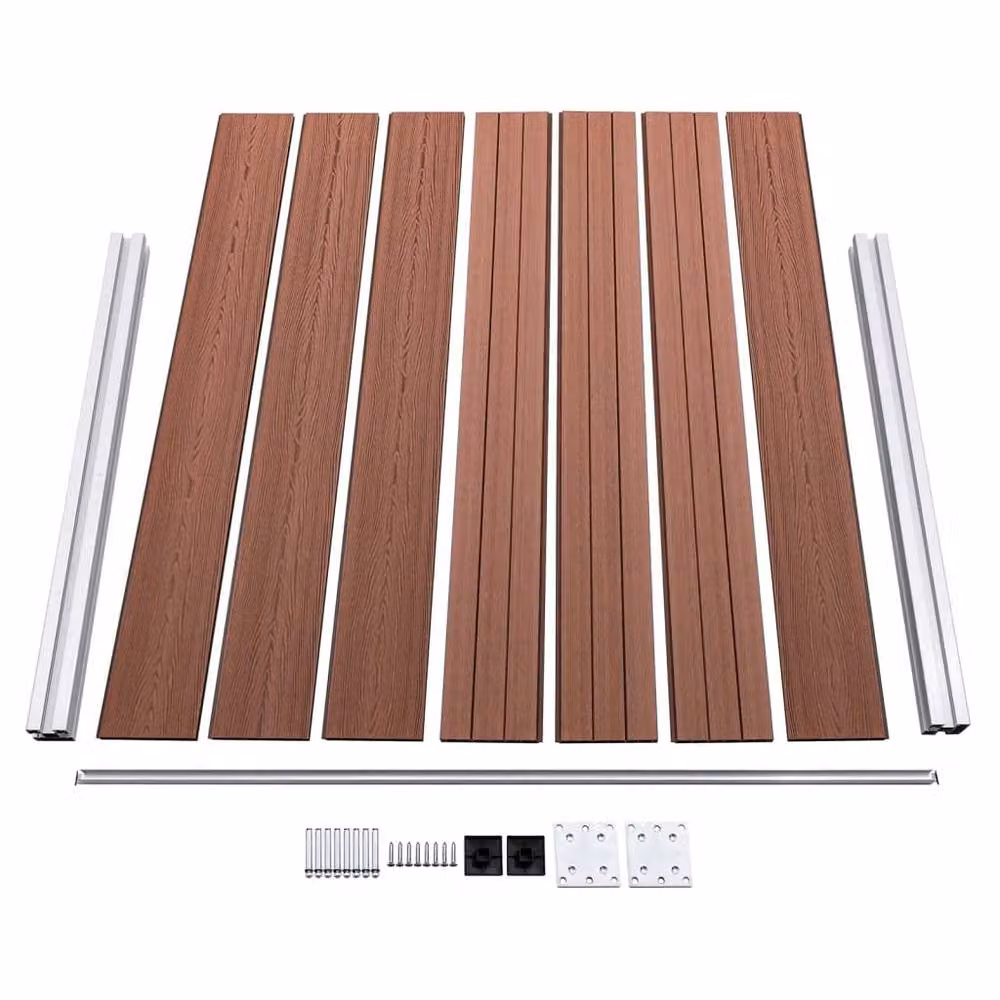 Berkfield Home Durable WPC Fence Panel Set, Brown, W: 699 cm, H: 146 cm – 3