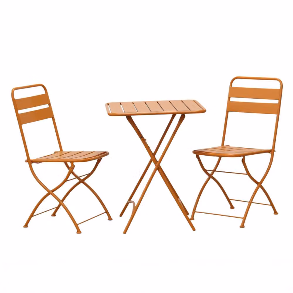 Artemis Home Colourways Vibrant Folding Patio or Balcony Set in Orange – 3