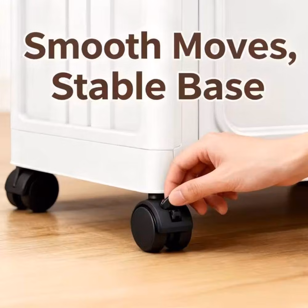 Ventryn 4-Piece Stackable Foldable Plastic Storage Bins in White – 2