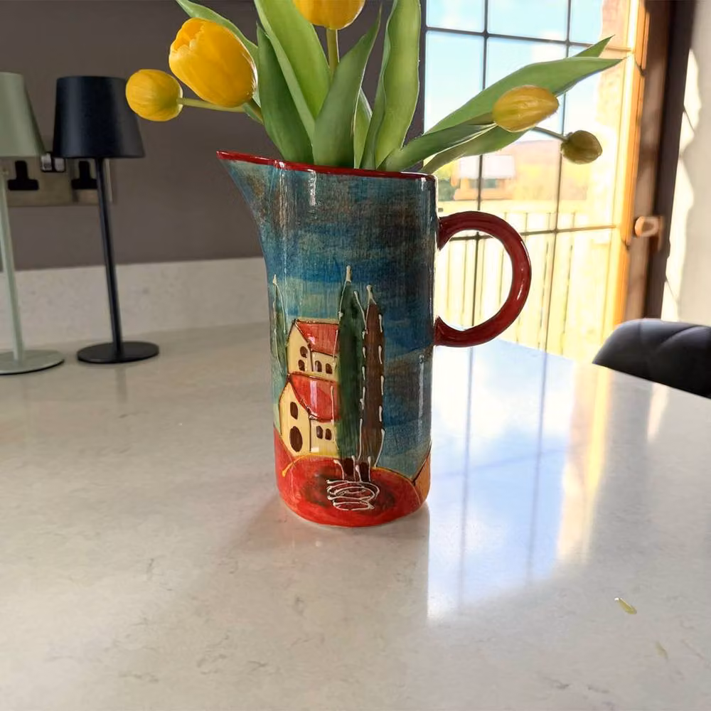 Verano Spanish Ceramics Tuscany Multicolour Ceramic Tall Jug W: 10 cm, H: 23 cm – 3
