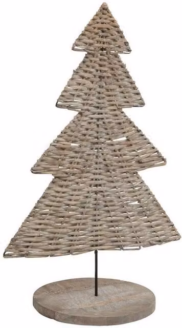 Lemon Pavilion Furniture and Decor The Noel Collection Large Tree Ornament, Brown Wicker Rattan, L1 x H30 cm – 1