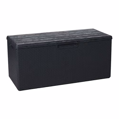 Toomax Portofino Plastic Garden Storage Chest in Anthracite or Black, W/D/H: 124.0 x 56.0 x 54.5 cm – 2