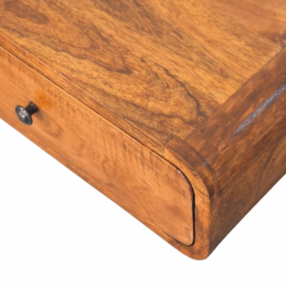 Wyld Haus Udine Wall Mounted Mango Wood Bedside Table with Drawer in Brown W/D/H: 45 x 32 x 15 cm – 3