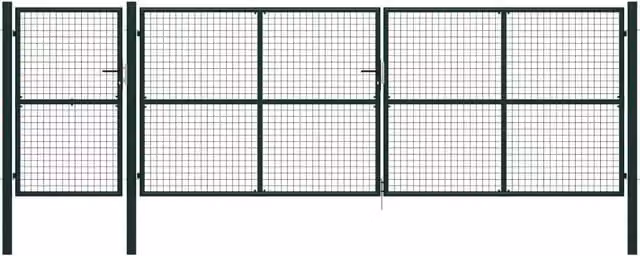 Berkfield Home Steel Wire Mesh Garden Gate, Green, W: 500 cm, H: 150 cm – 1