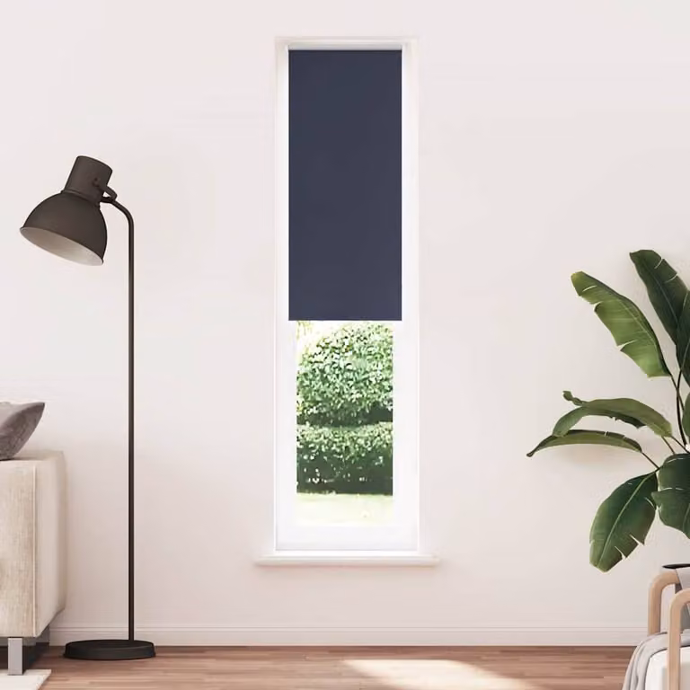 Berkfield Home Blue Polyester Blackout Roller Blind, W: 60 cm, H: 230 cm