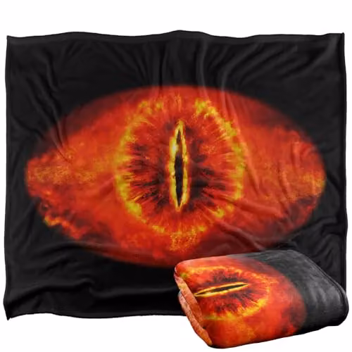 LOGOVISION Lord of the Rings Eye of Sauron Super Soft Fleece Throw Blanket, Multicolour, W: 152 cm, D: 127 cm