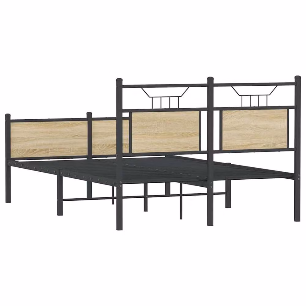 Berkfield Home Sonoma Oak Bed Frame in Light Oak, Small Double, W/D/H: 120 x 200 x 36 cm – 3