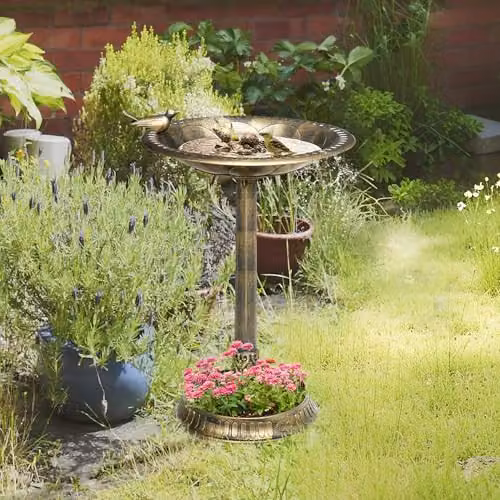 Outsunny Antique Style Bird Bath in Bronze Tone, Height: 72 cm – 2