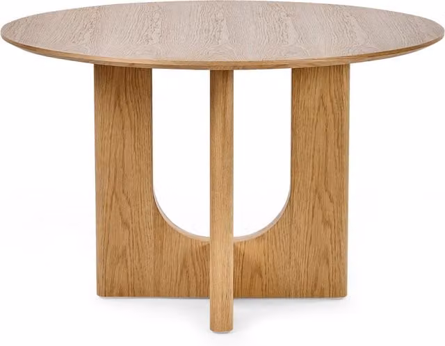 Cellini Round Dining Table in Brown Natural Oak Effect Wood