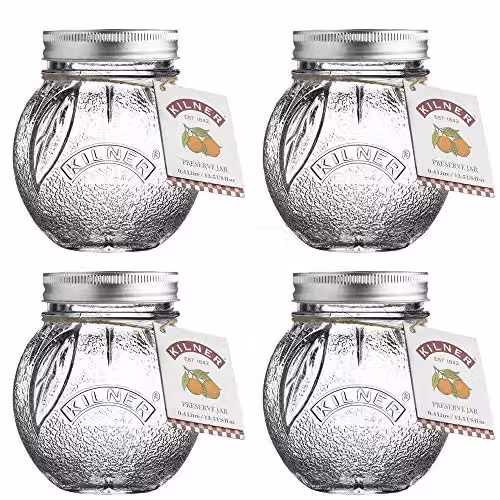 Kilner Twist Top Fruit Preserve Jar, 0.4 l, Transparent (Pack of 4)