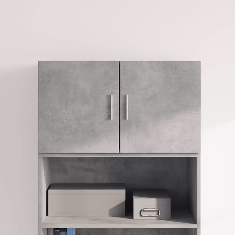 Berkfield Home Wall Mounted Cabinet in Concrete Grey, W/D/H: 70 x 42.5 x 40 cm