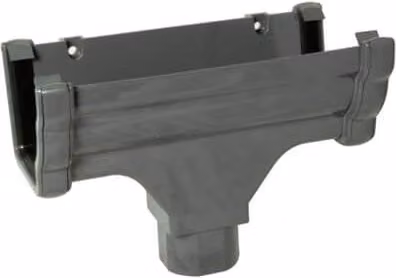 FloPlast Ogee Gutter Running Outlet, Anthracite Grey
