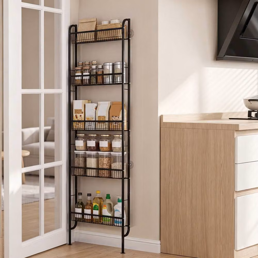 Levede Black Matt Metal 5-Tier Freestanding Bathroom Storage Rack – 2