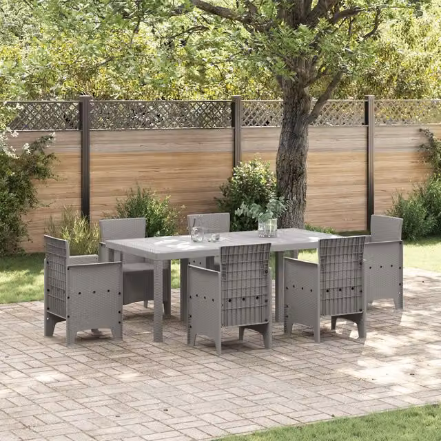 Berkfield Home Garden Table in Light Grey Poly Rattan, W/D/H: 200 x 100 x 73 cm – 1