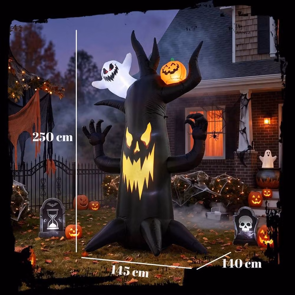 NESTLUNE 8 FT Halloween Inflatable Spooky Tree with Built-in LED Lights in Black – 2