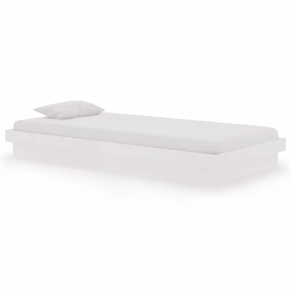 Berkfield Home Single Solid Wood Pine Bed Frame in White – 2