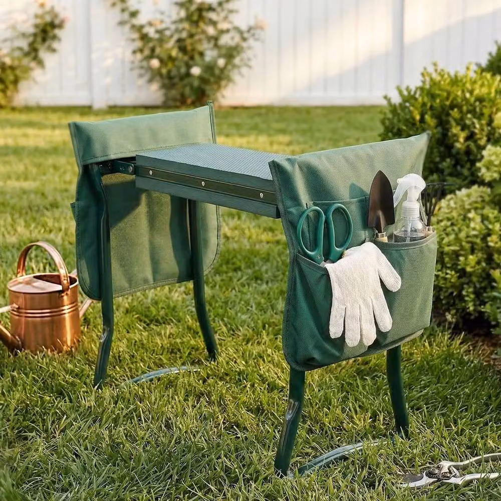 FLAVORA 2-in-1 Folding Padded Garden Kneeler in Green – 4