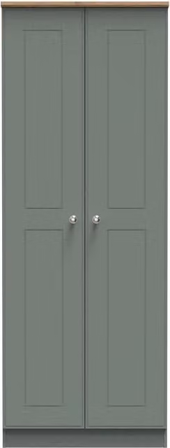2 U Albert Tall Double Hanging Wardrobe in Pale Green, Ready Assembled