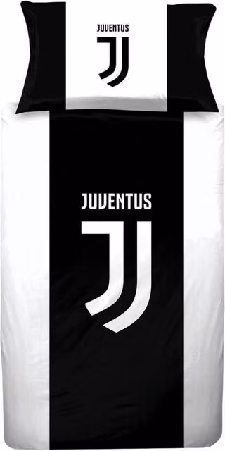 Juventus FC Reversible Duvet Cover and Pillowcase Set, Black, W/D/H: 135 x 200 cm and 90 x 200 cm