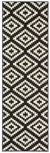 Hanse Home Nordic Diamond Design Polypropylene Runner Rug, Black & White, W: 80 cm, L: 250 cm – 2