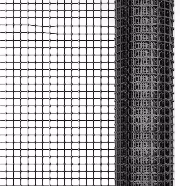 FLAVORA Black PVC Plastic Chicken Wire Mesh Garden Fencing, 10m x 0.6m