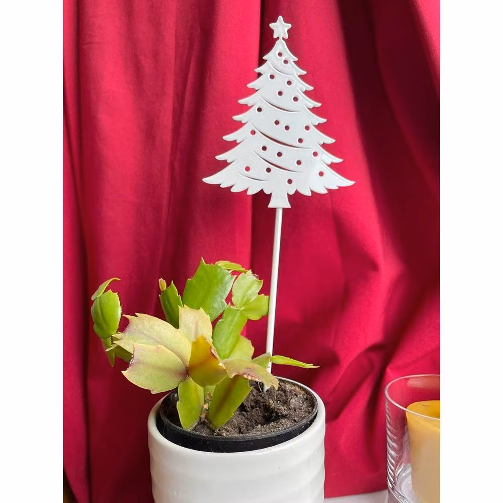 Poppyforge Christmas Tree Pot Pin Garden Art, White, Pack of 3, Height: 25 cm – 2