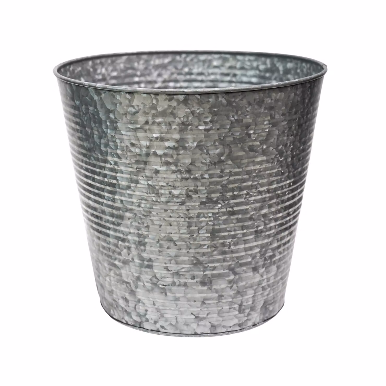 Ivyline Ribbed Galvanised Steel Planter Tub in Grey, D37cm – 2