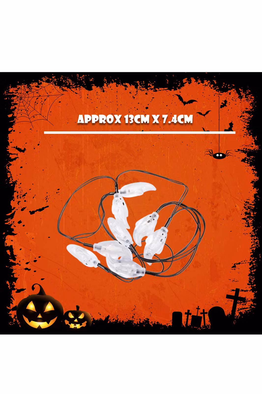 VFM e-Store Halloween Ghost LED Lights, Set of 8, White – 2