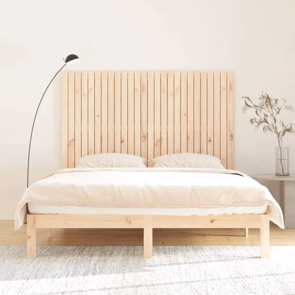 Berkfield Home Rustic Solid Wood Pine Wall Mounted Headboard, Brown, W: 166 cm, D: 3 cm, H: 110 cm